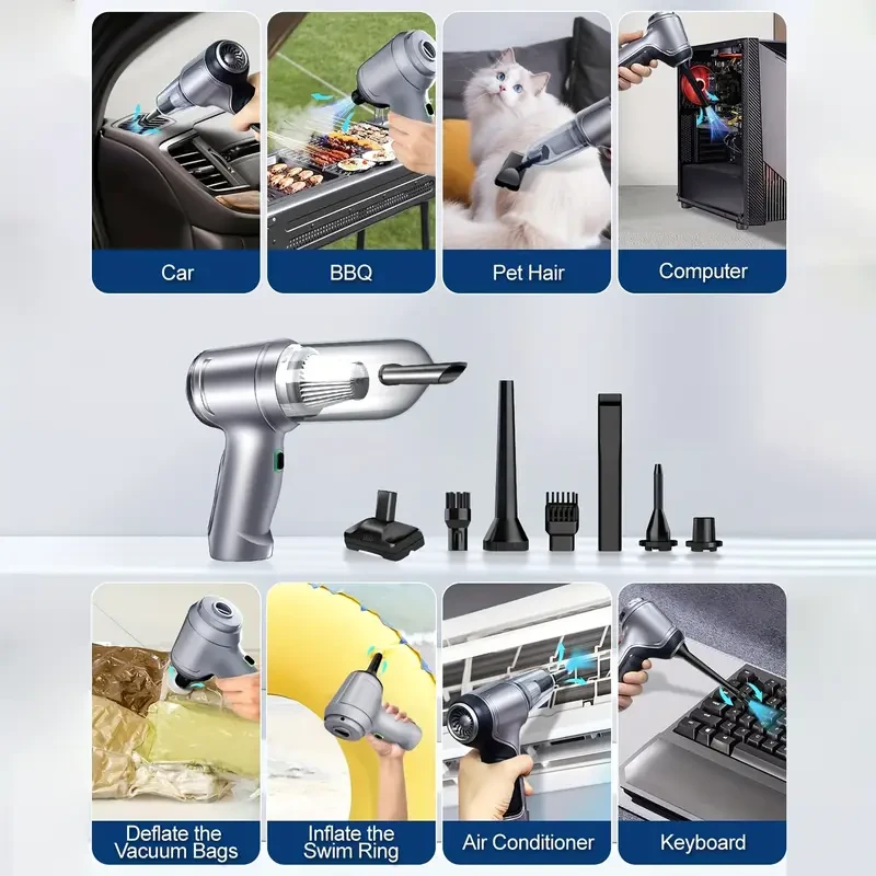 QILIEASY Cordless Handheld Vacuum Cleaner 80W High-Power 2-in-1 Blower & Sweeper