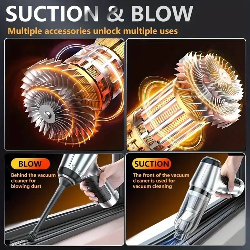 QILIEASY 3-in-1 Strong Suction Handheld Vacuum Cleaner