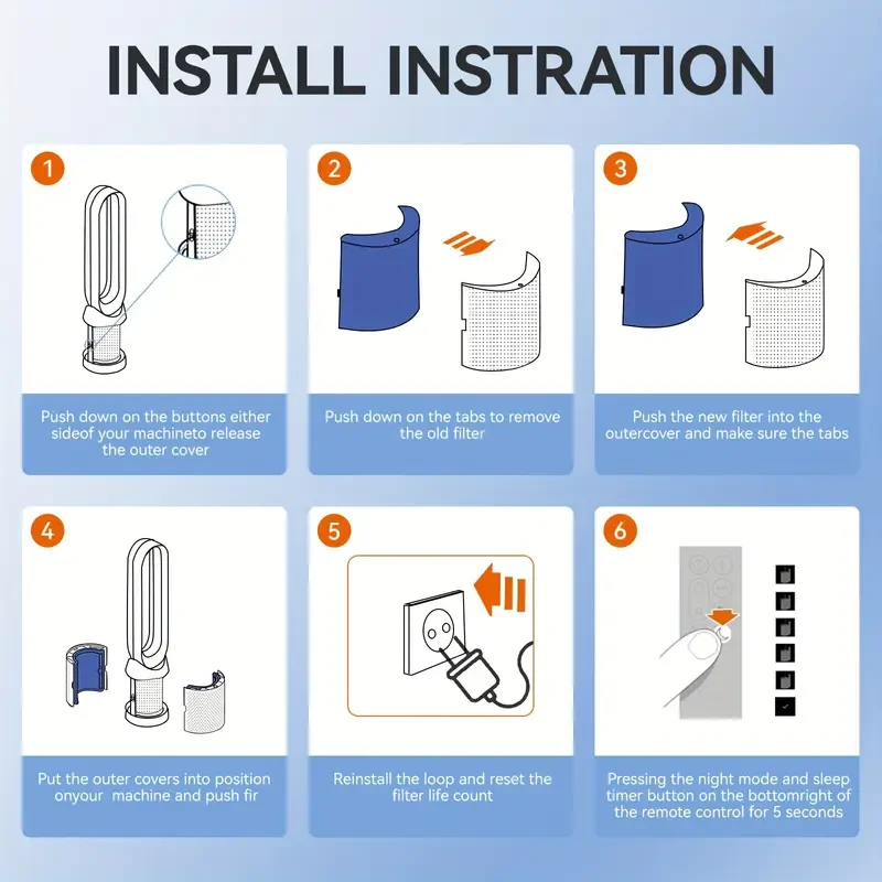 1pc, HEPA Filter Activated Carbon Filter