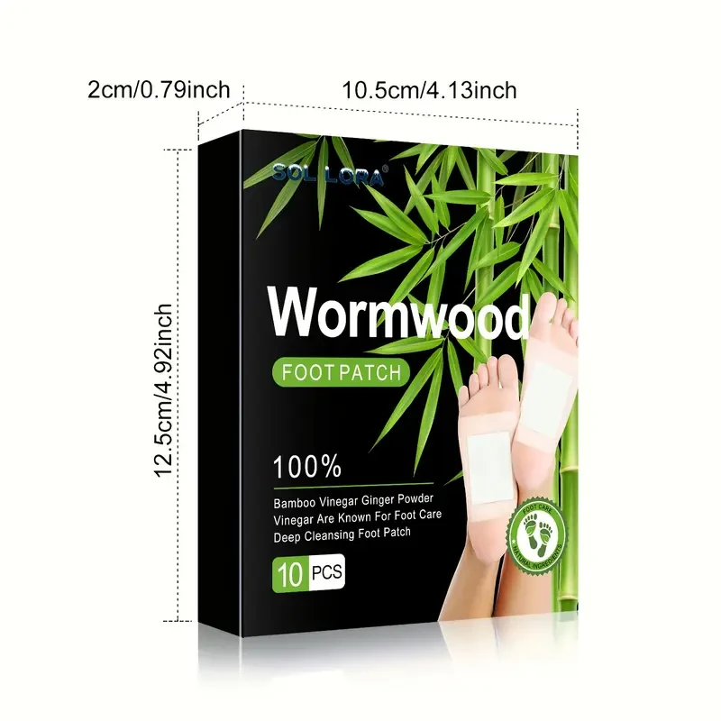 100pcs Wormwood Foot Patches with Bamboo Vinegar & Ginger Powder