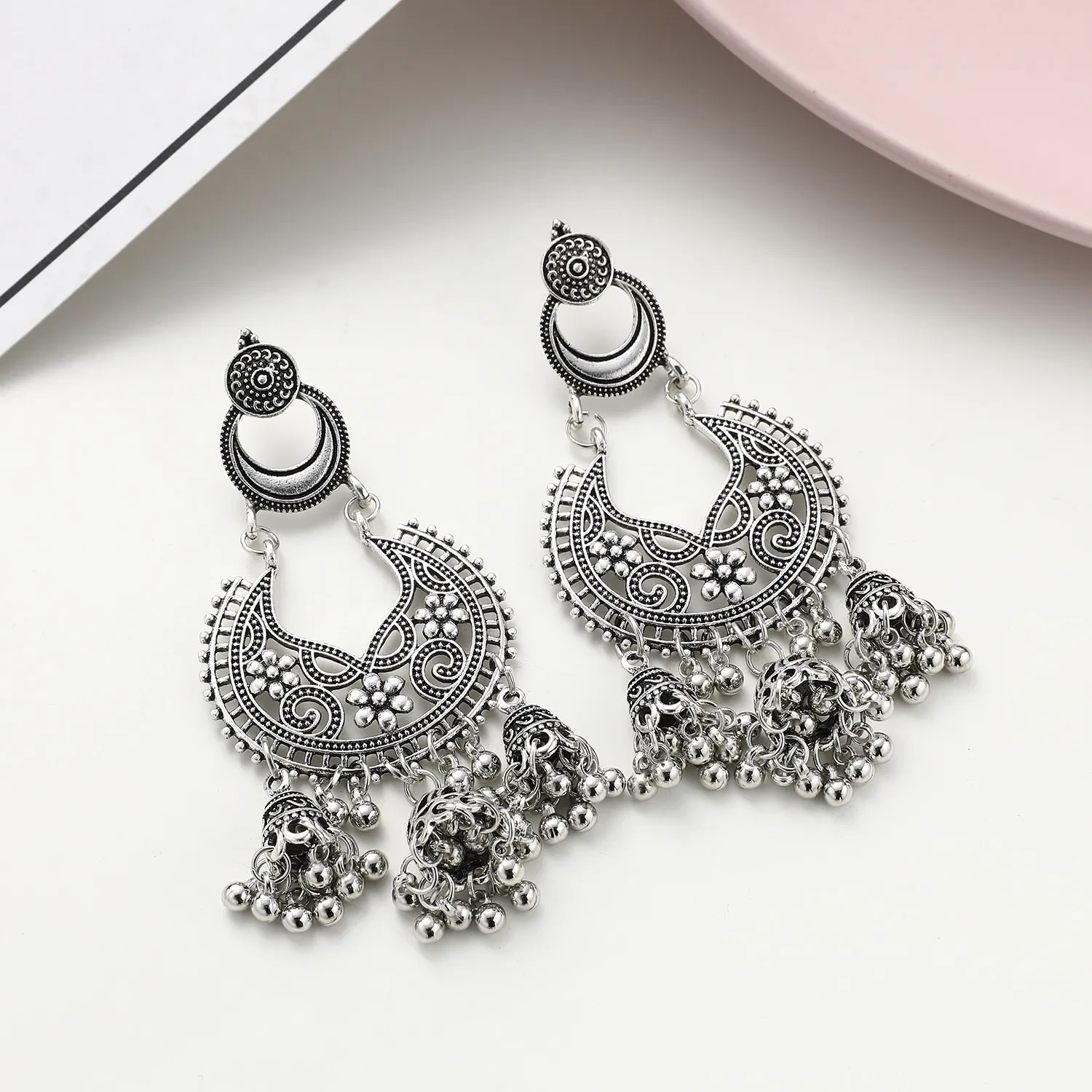 Exaggerated Birdcage Bell Pendant Personality Earrings