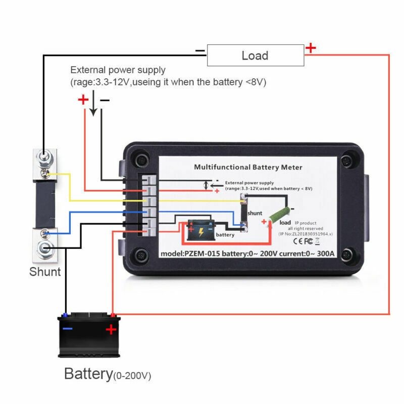 Battery Monitor Current Power Meter 300A Shunt