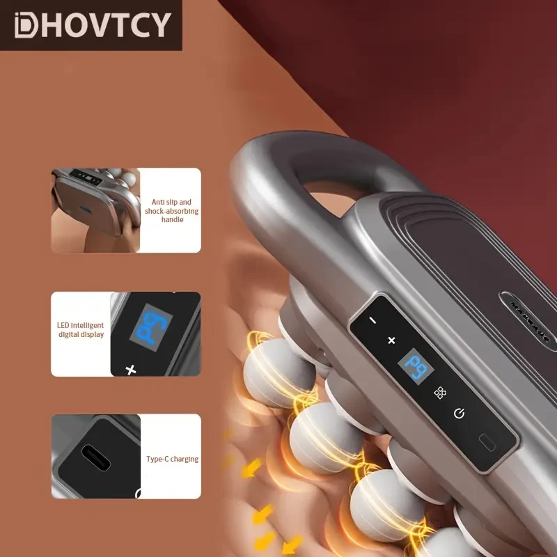 1pc Sleek Multifunctional Massage Gun with 8 Heads