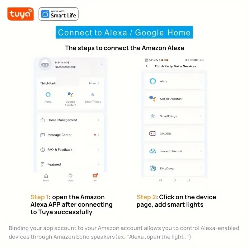 4pcs Tuya Smart Wi-Fi LED Light Bulbs