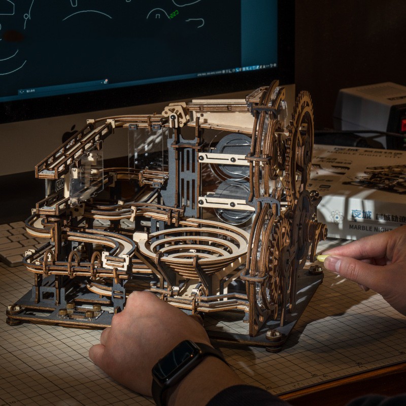 ROKR Marble Spaceport Marble Run 3D Wooden Puzzle LGC01
