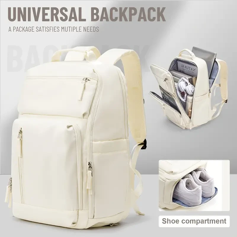 Large Capacity Travel Backpack With Shoe Compartment