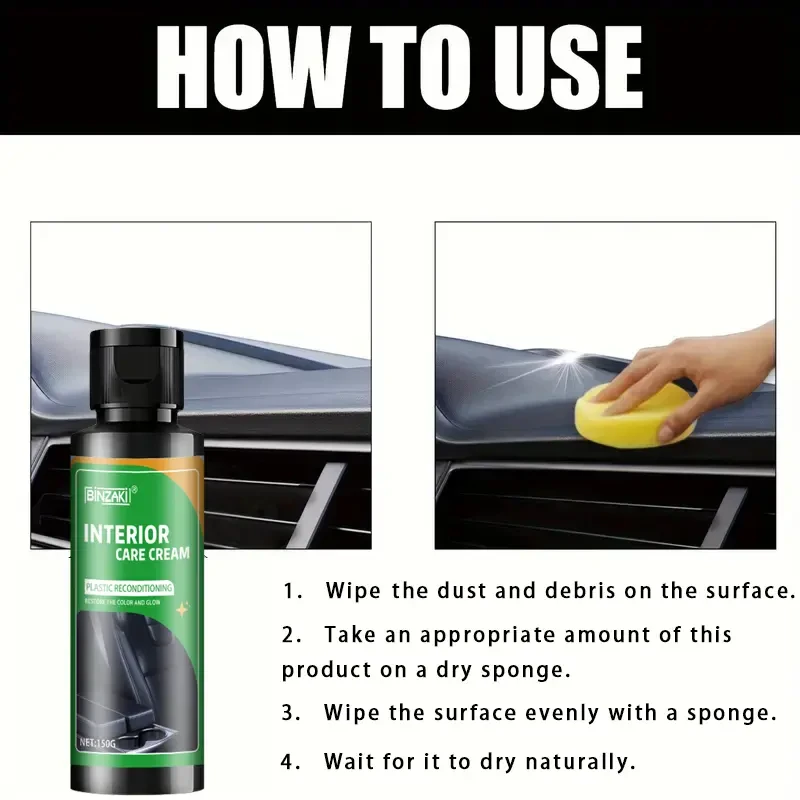 BINZAKI Car Interior Restorer for Plastic and Leather, 150g