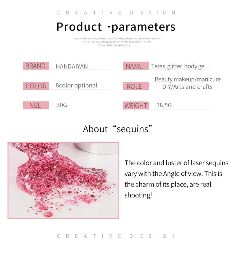 Hair and Body Glitter Gel