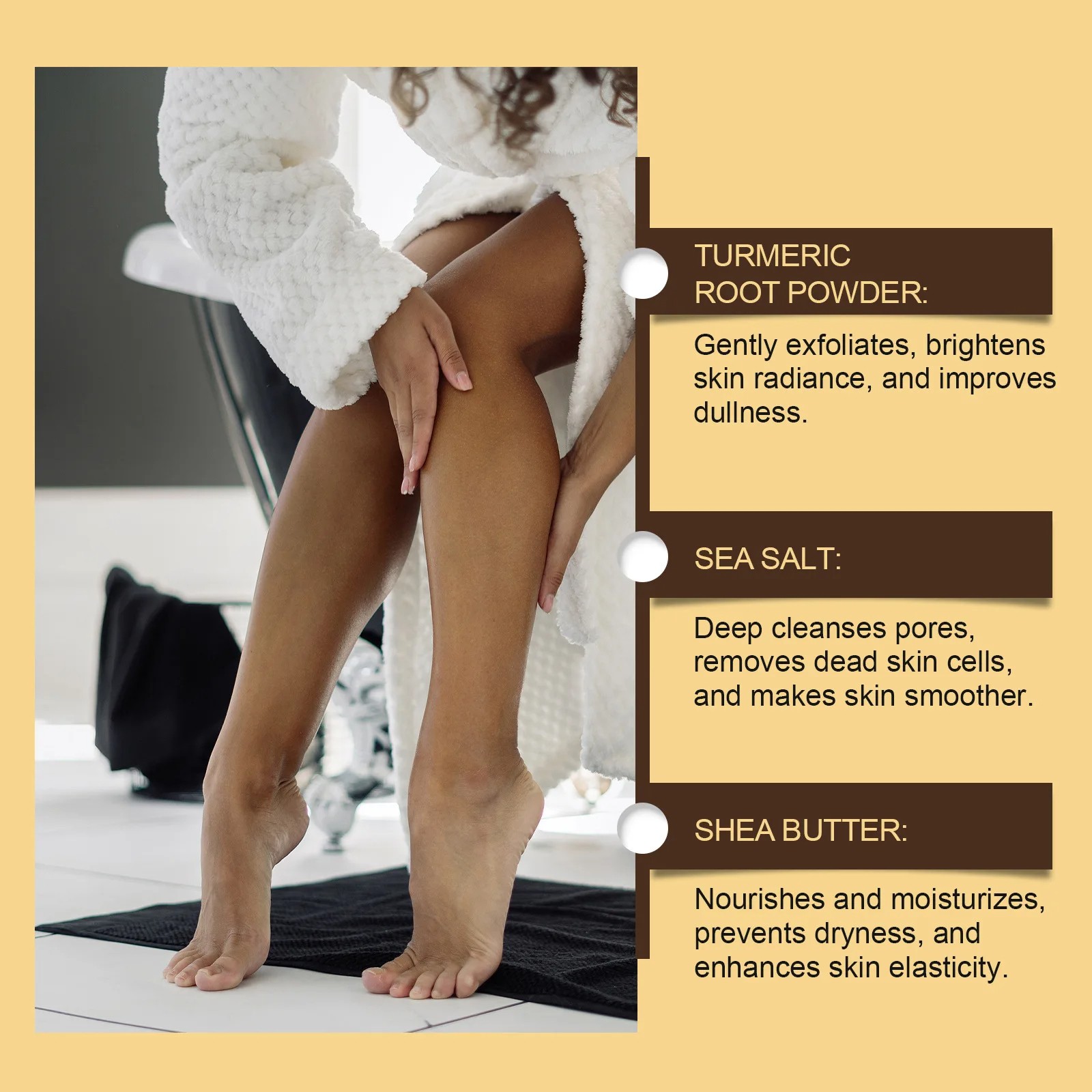 Turmeric Body Scrub for Women & Men  Lightening, Exfoliating, and Moisturizing Skin Care