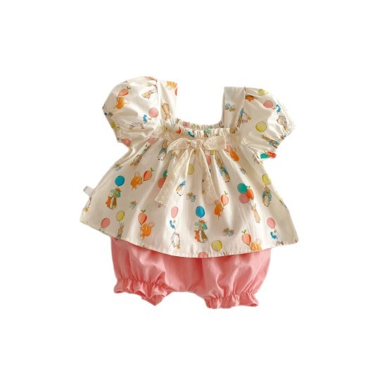 Girls Super Cute Suit Summer 0-5 Years Old Baby Girl Two-piece Suit