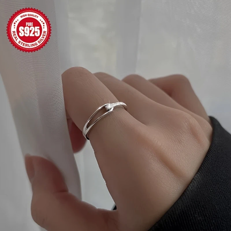 Elegant 925 Sterling Silver Adjustable Open Ring - 18K Golden Plated Rupert's Tear Design, Hypoallergenic Vintage Style, Perfect for Daily Wear & Gift-Giving