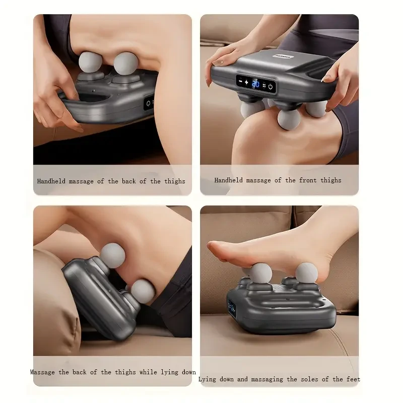 4-Head Handheld Deep Tissue Massage Gun - Full Body Relaxation