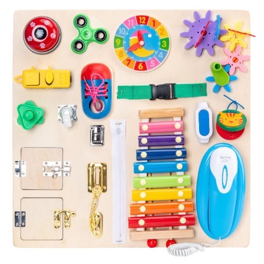 Montessori Busy Board Teaching Aids Early Childhood Education Puzzle