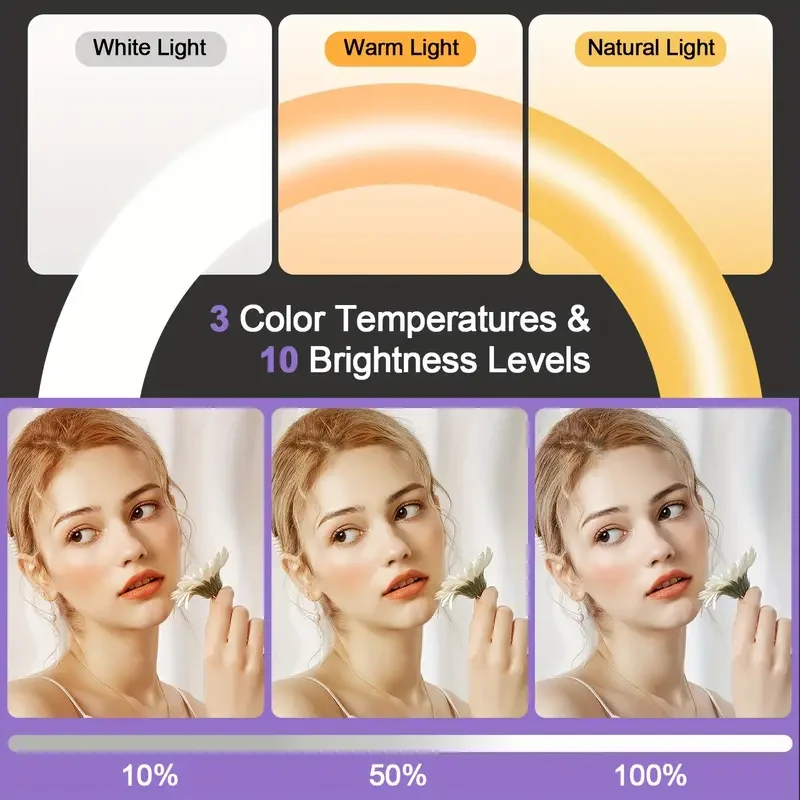 ZOMEI 25.4 cm RGB Selfie Ring Light, 38 Modes