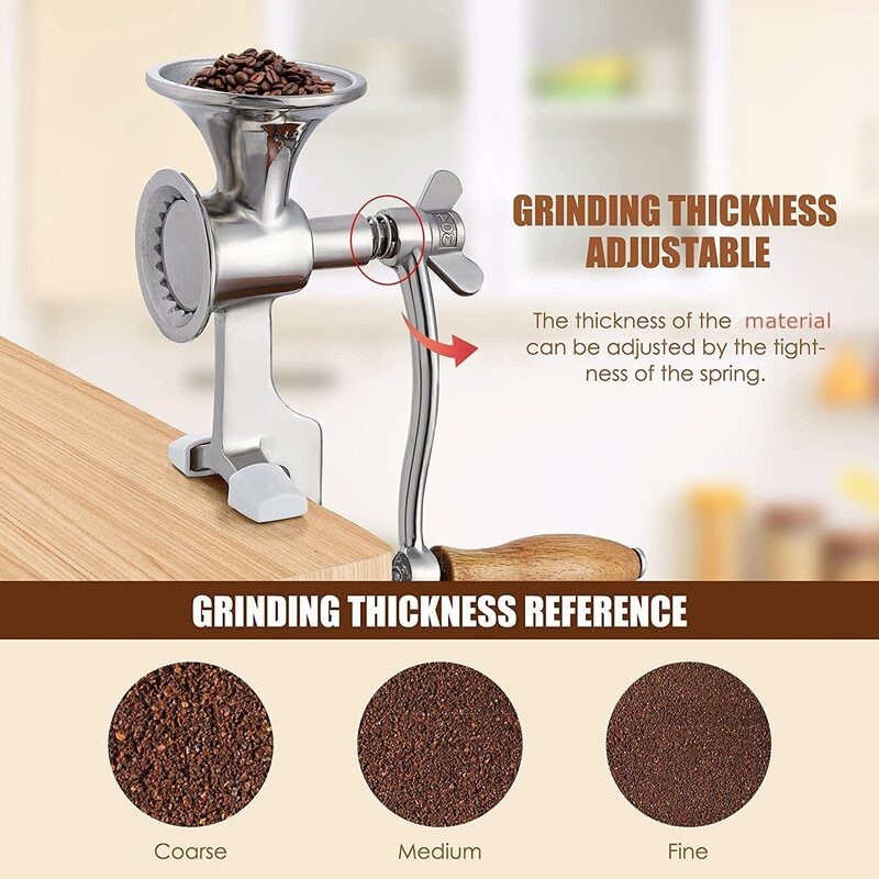 Coffee Bean Grinder Manual Mill Wheat Corn Grain Nuts Flour Seeds