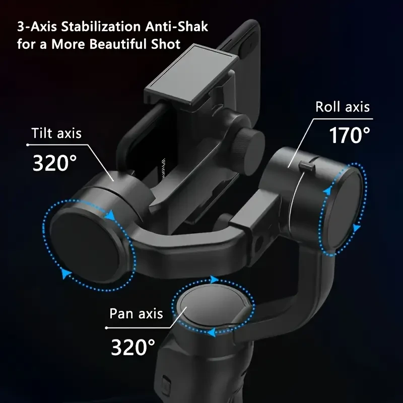 QAML F8 Handheld 3-Axis Gimbal Phone Holder