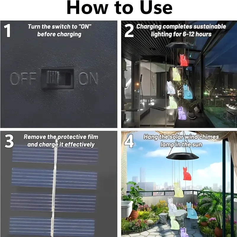 TONYEST Solar Powered Wind Chime