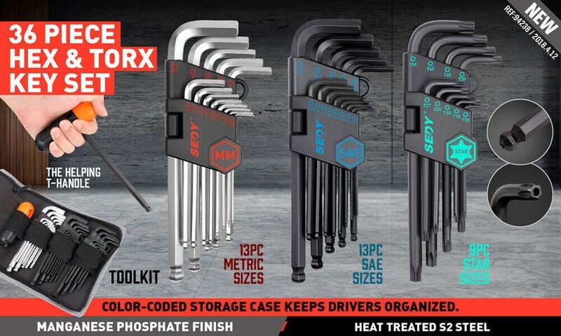 HORUSDY Hex Torx Key Long End Star Allen Wrench Ball Keys Metric SAE