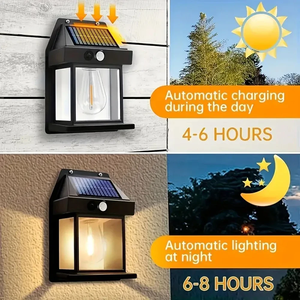 2pcs Solar LED Lantern Wall Lights