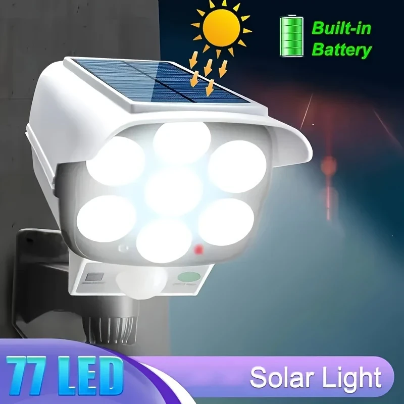 77-LED Solar Motion Sensor Floodlight
