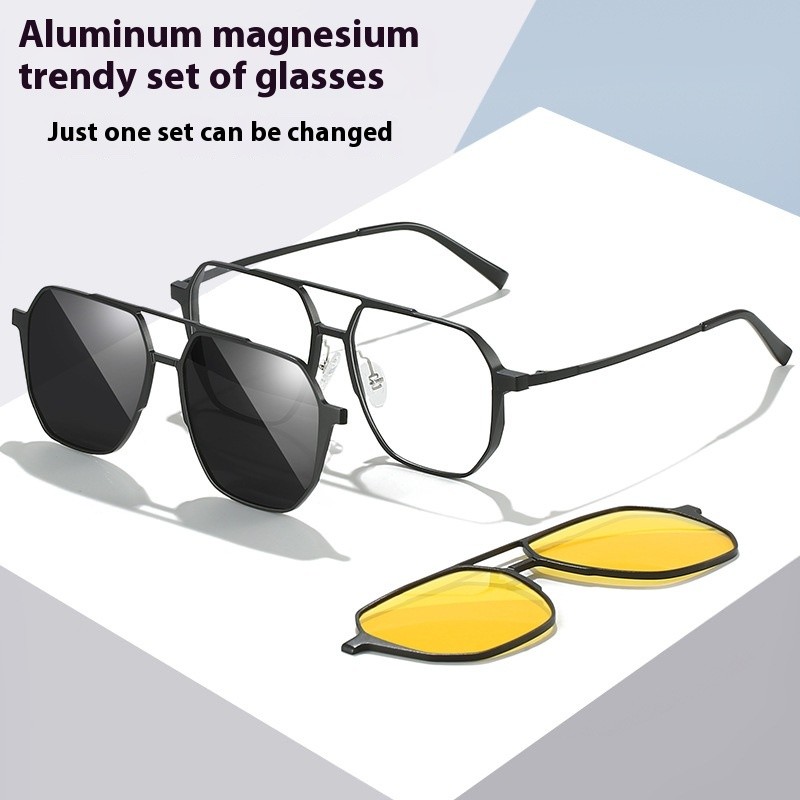 Thick Plate Glasses Patchwork Retro Frame
