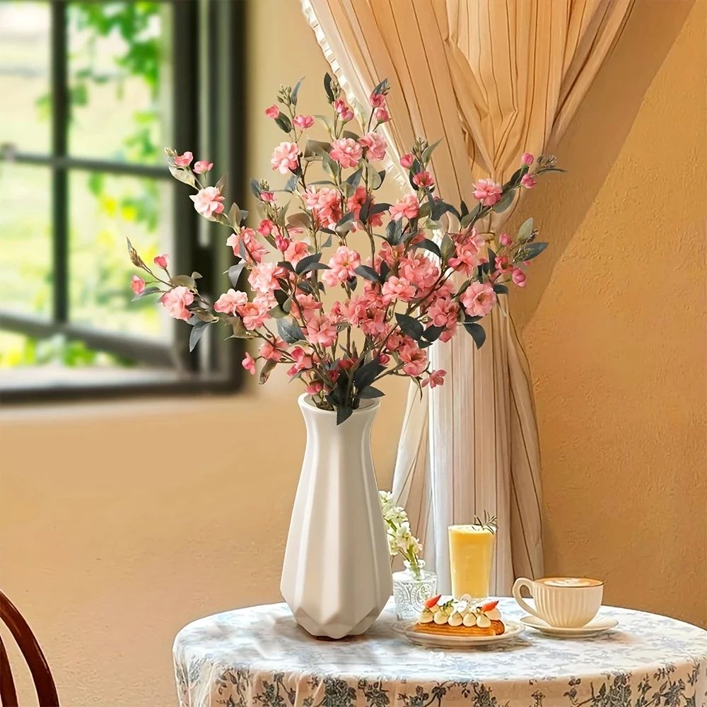 6pcs Cherry Blossom Branches Artificial Blossom Flowers  Fake Plum Flowers for Vase, Floor Arrangements, Wedding, Party, Office, Living Room Decor