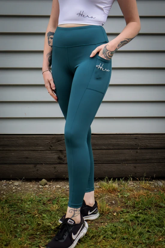 Short Girl Premium Monarch Leggings - Deep Green