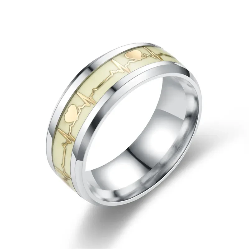 Heart-shaped Rings Luminous At Night Lovers Ring Jewelry