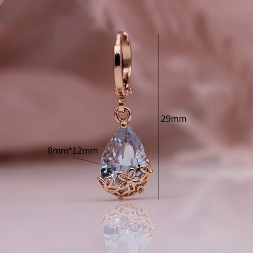 Rose gold pattern asymmetric earrings