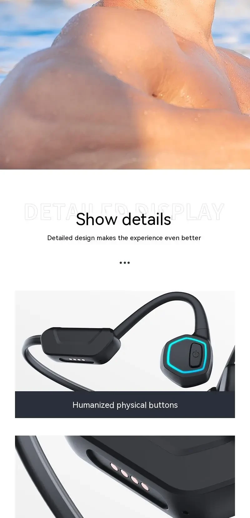 New Bluetooth Headset For Bone Conduction Small Induction Night Lamp Grade 8 Waterproof Swimming 32G Sports Style Popular X15