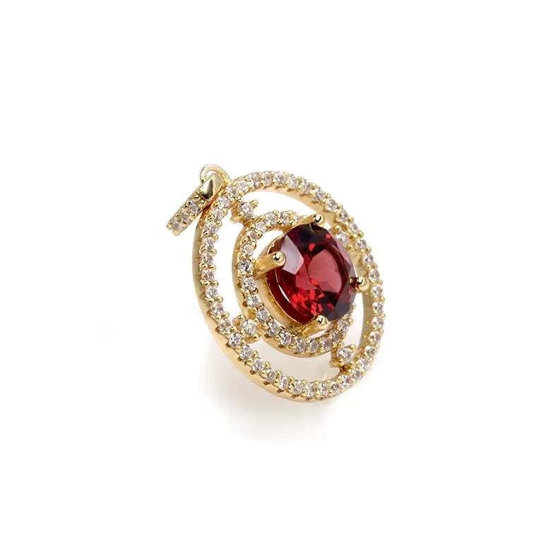 Women's Fashion Garnet Pendant Necklace