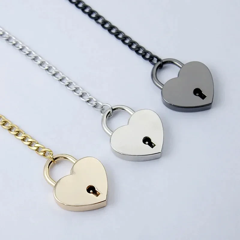 Slip Chain Necklace Heart O-Ring Rock Cuban Long Necklace Adjustable