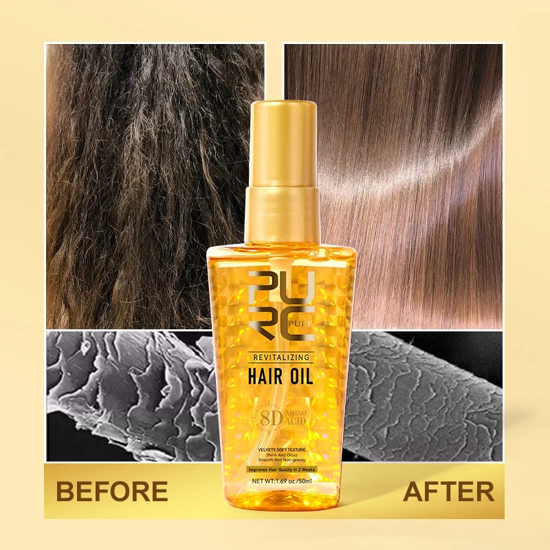 PURC Morocco Argan Oil Nourishing Hair Oil Smoothing Shine Soft Hair Serum for Repairing Damaged
