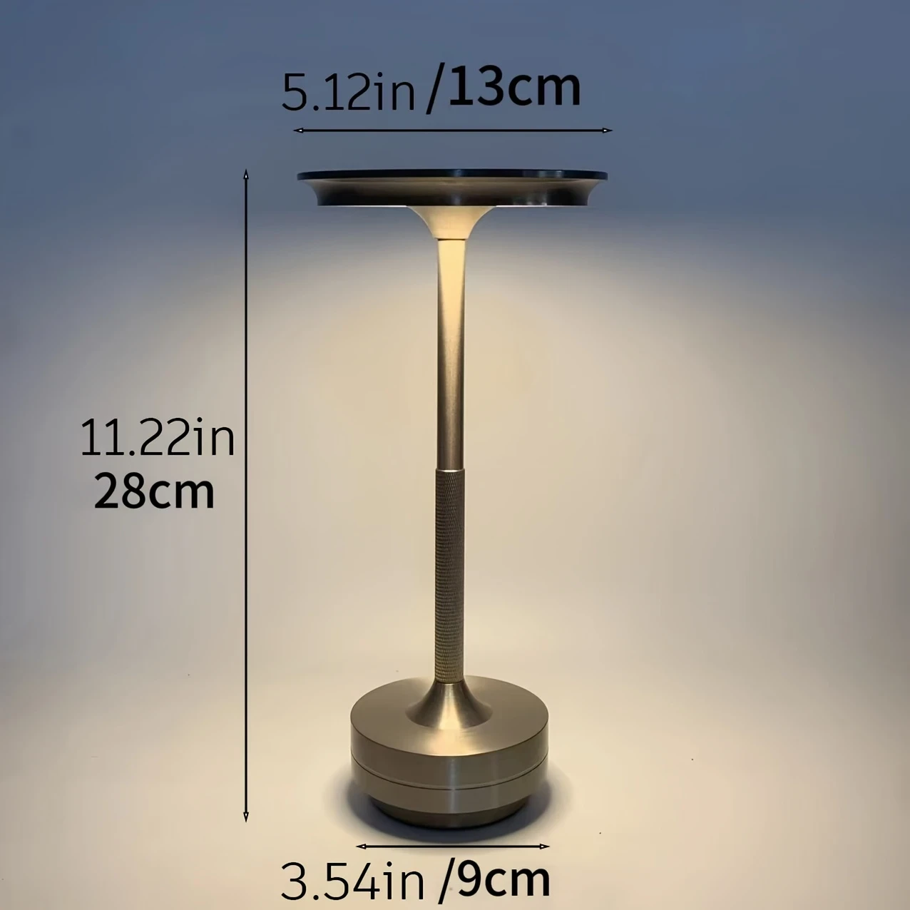 1pc Office Decorative Table Lamp  Touch Control, Brushed Metal Finish, USB Charging, Power Cord Included, Ideal for Office and Bedroom, Perfect Gift Choice