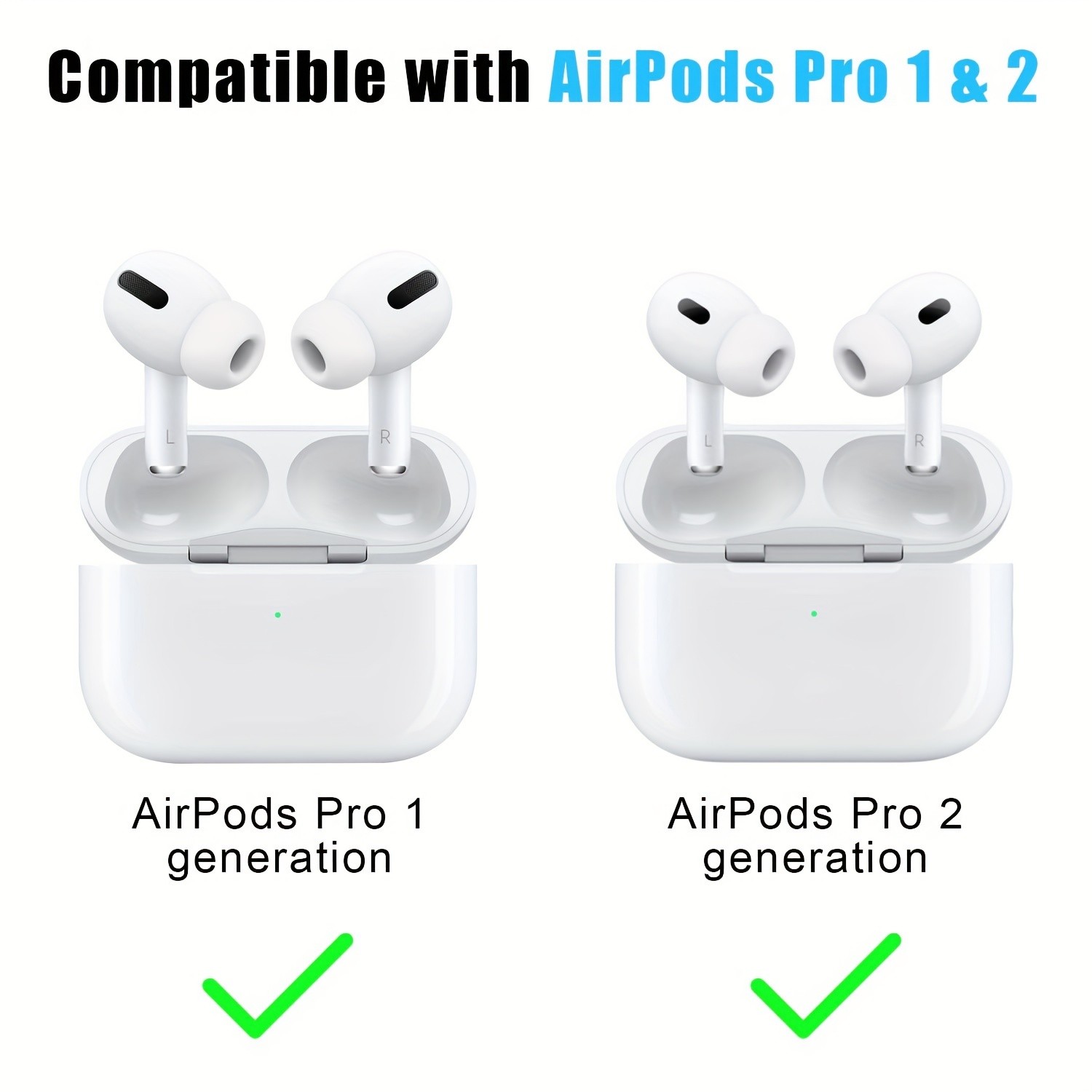 12-Piece Silicone Ear Tips for AirPods Pro & 2nd Gen with Noise Cancelling Design, Includes Portable Storage Case - Fits in Charging Case (S/M/L)