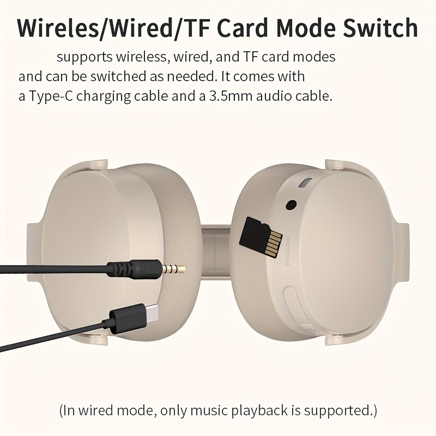 New Wireless Headset Headphone  Stereo Noise Cancelling, Long Battery Life, E-sports Gaming Headset, Foldable Headphones  Perfect Gift for Friends