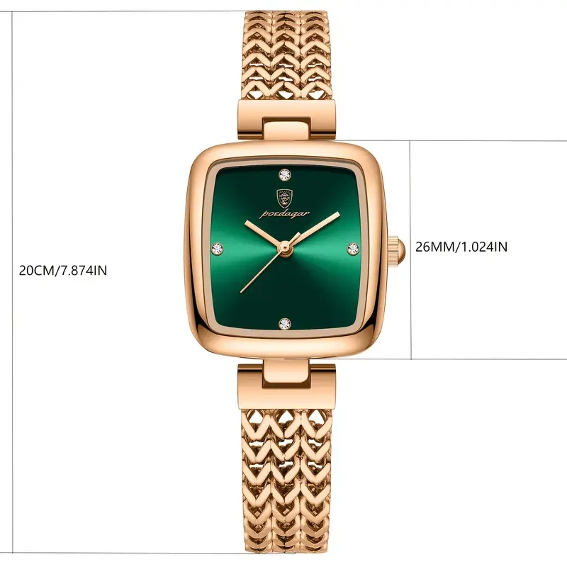 POEDAGAR Elegant Square Women's Watch