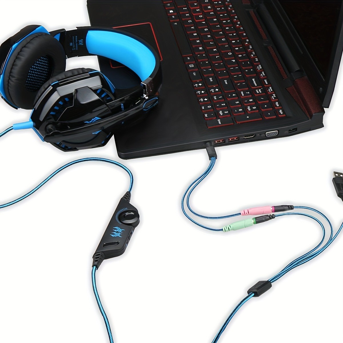 G2000 Gaming Headset  Immersive Audio, Noise Cancelling Mic, LED Lights, Soft Memory Earmuffs