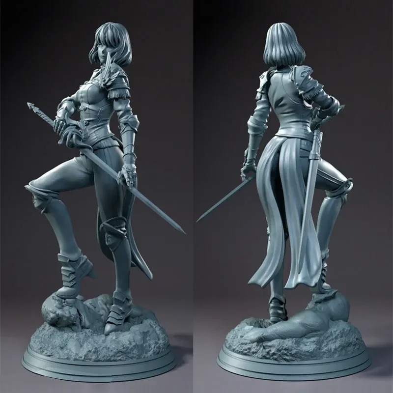 1/24 1/18 Resin Model Kit Female Sword Figure Sculpture Unpainted No Color RW-1372