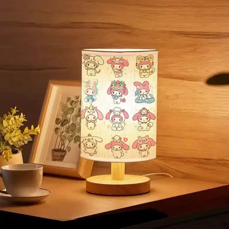 Adorable Melody Table Lamp with Cute Character Prints USB Powered, Adjustable Tri-Color Lighting, 274.32 cm Tall, Perfect for Bedroom & Living Room