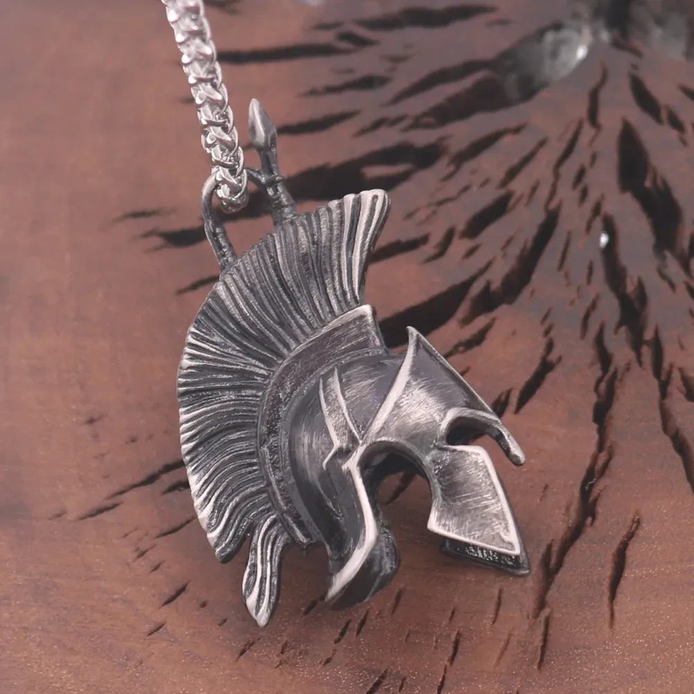 Aoding Helmet Alloy Pendant Viking Totem Men's Personality Retro Necklace Indian Ornament