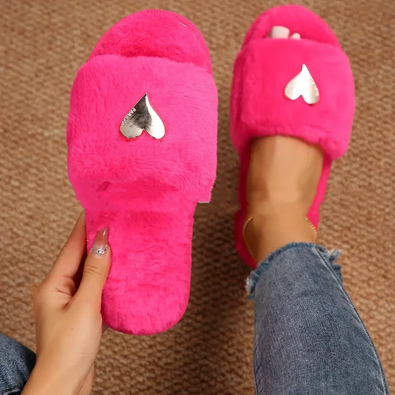 Fluffy Slipper  Home Fur Furry Slippers Women