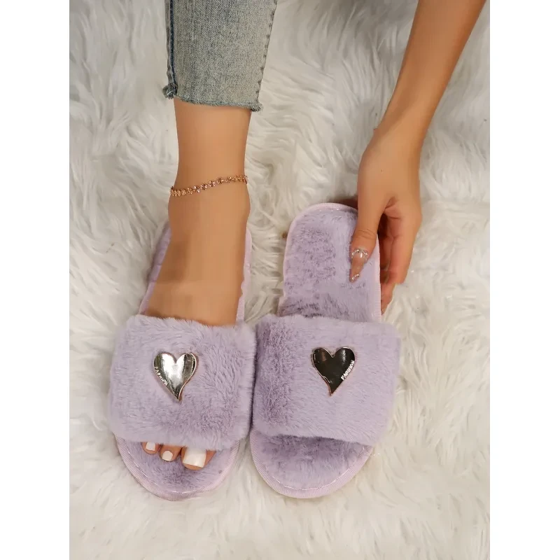 Fluffy Slipper  Home Fur Furry Slippers Women
