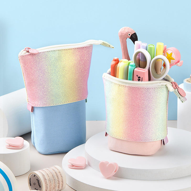 Creative Rainbow Large Capacity Retractable Pencil Case