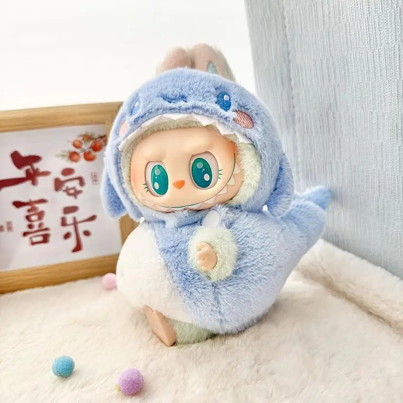 15-17cm Labubu Pendant Sitting Baby Shark, Bee & Dinosaur Cute Dolls Accessories