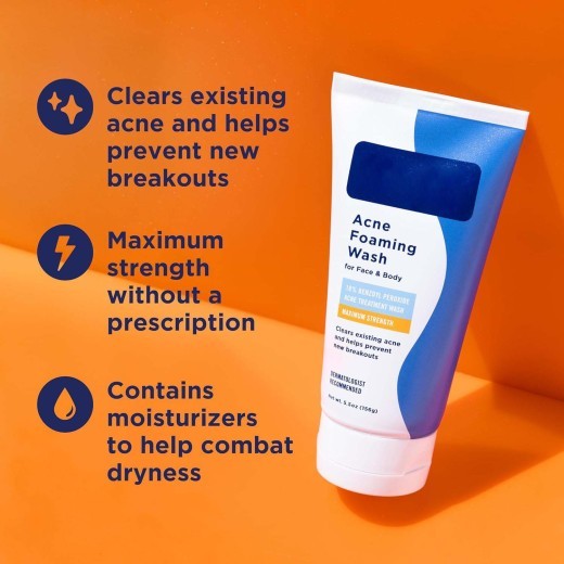 Benzoyl Peroxide Acne Foam Facial Cleanser