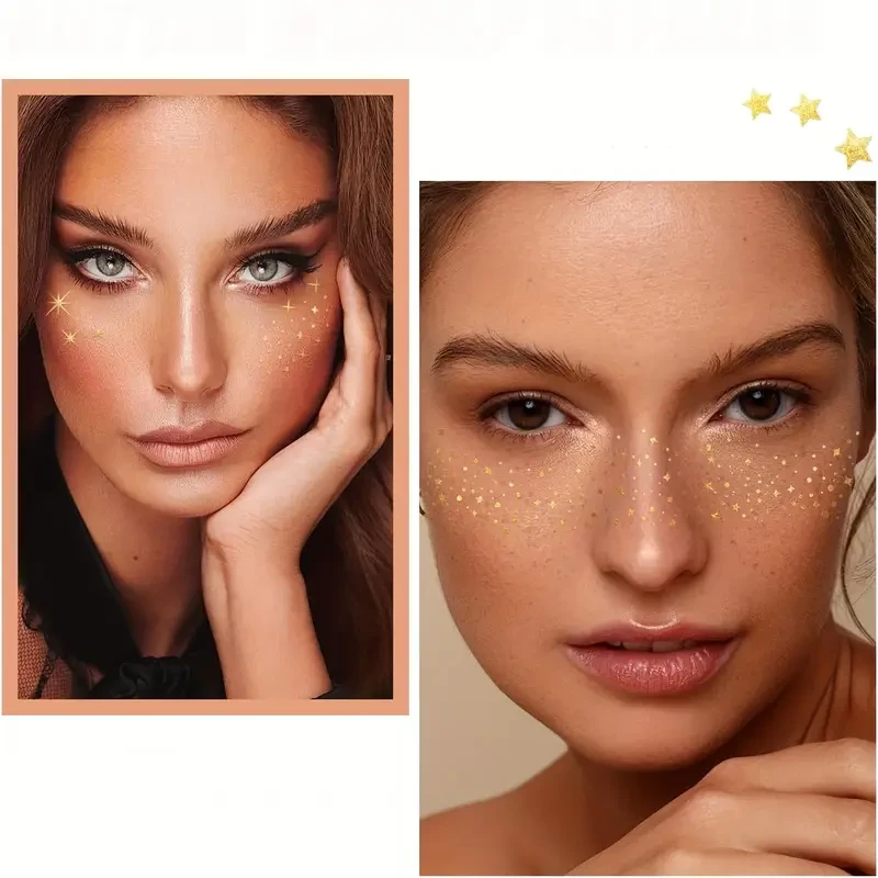 Makeup Patches - Golden - Face Glitter Makeup Speckles