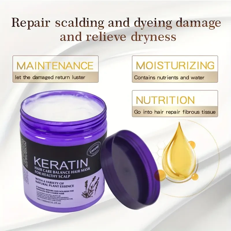 1000ml Keratin Hair Mask with Argan Oil & Lavender Extracts