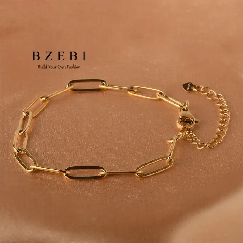 BZEBI Adjustable Golden Link Bracelet for Women