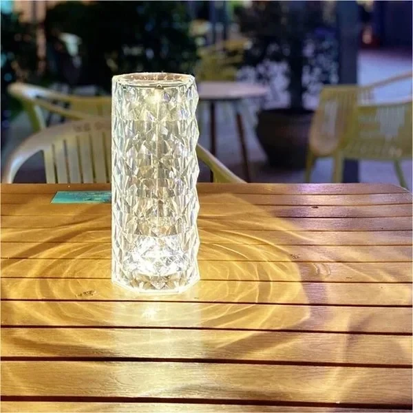 Touching Control Rose Crystal Lamp